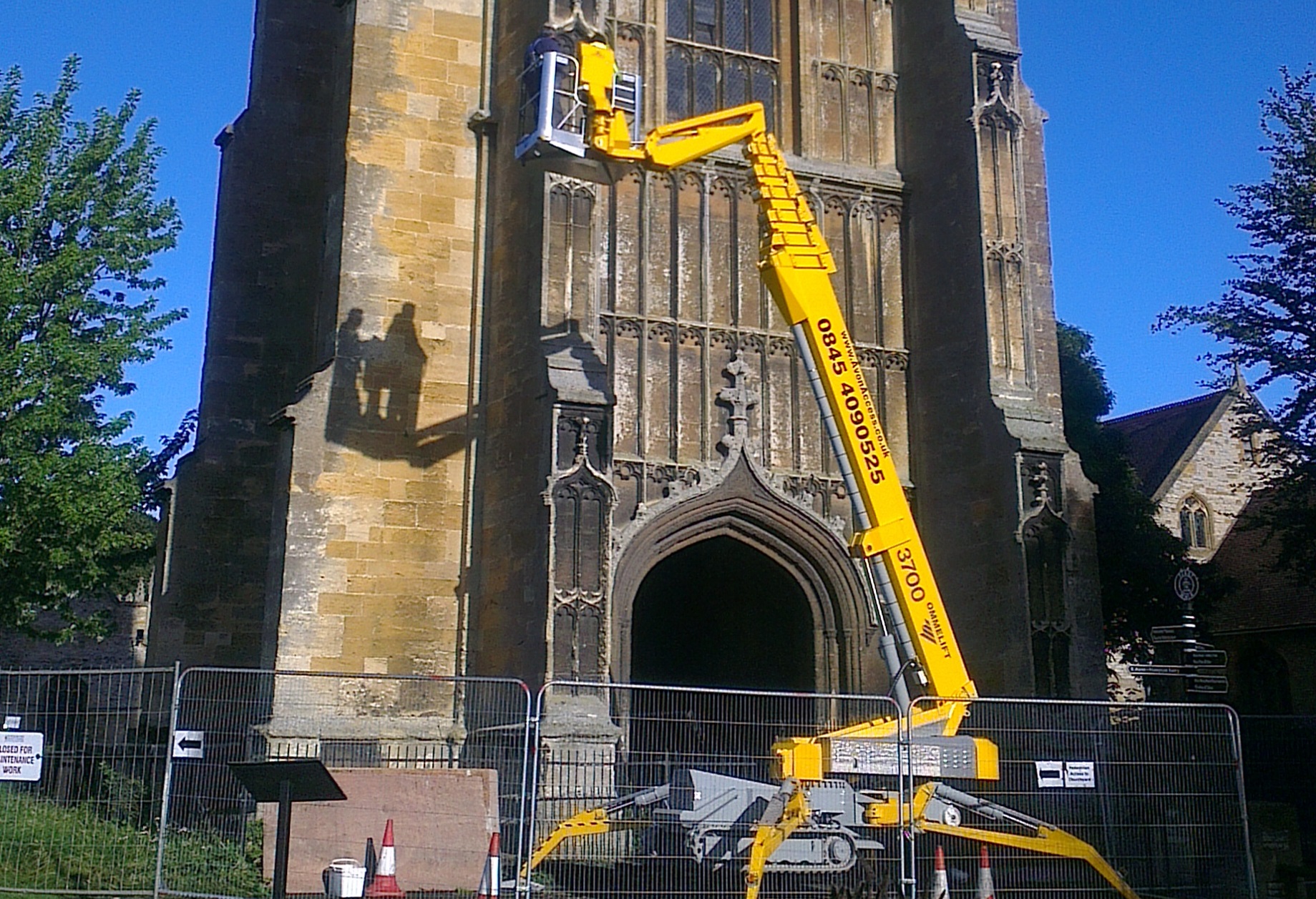 Spider Lift Assists With Inspection & Repair on Grade II Listed Evesham Abbey