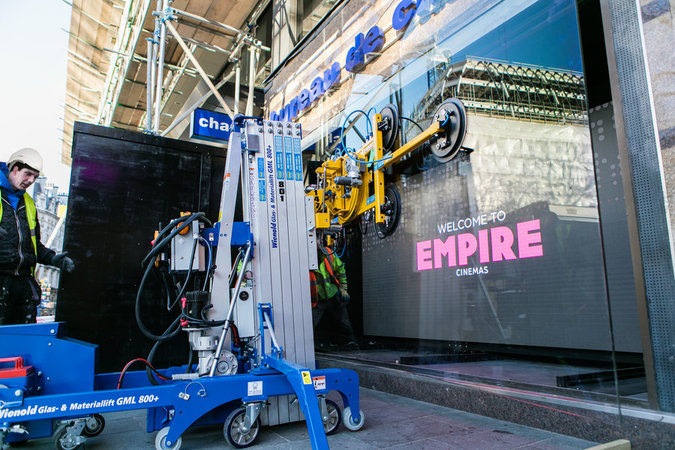  Wienold glass lift installation project at Leicester Square's famous Empire Cinema