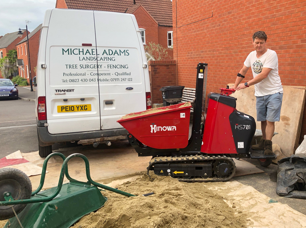 Minidumper allows landscaper to work on with sight disability