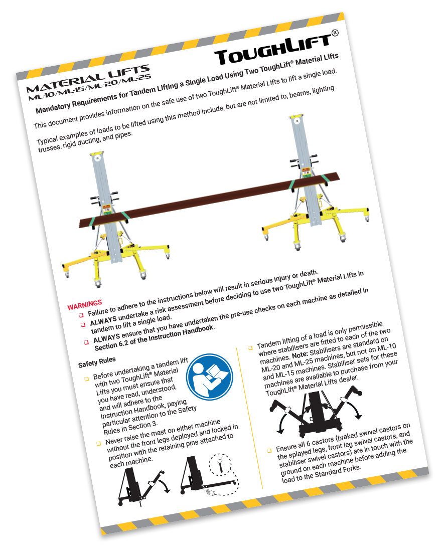Tandem lift with Material lifts